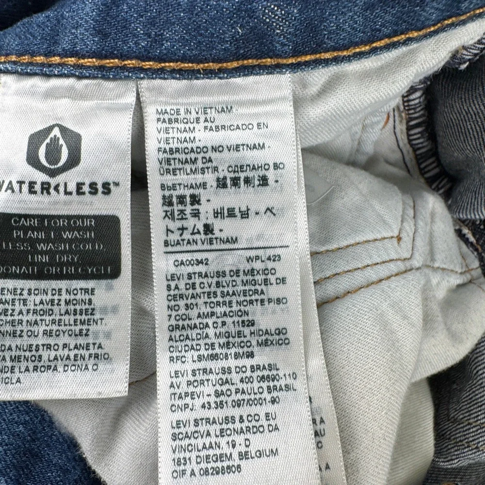 Levi's Jeans Mens 34 501 Original Blue Distressed Button Fly Straight Leg Denim